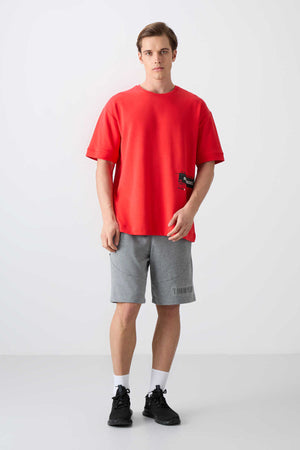 Tommylife Toptan O Yaka Oversize Baskılı Erkek T-Shirt 88322 Fiesta