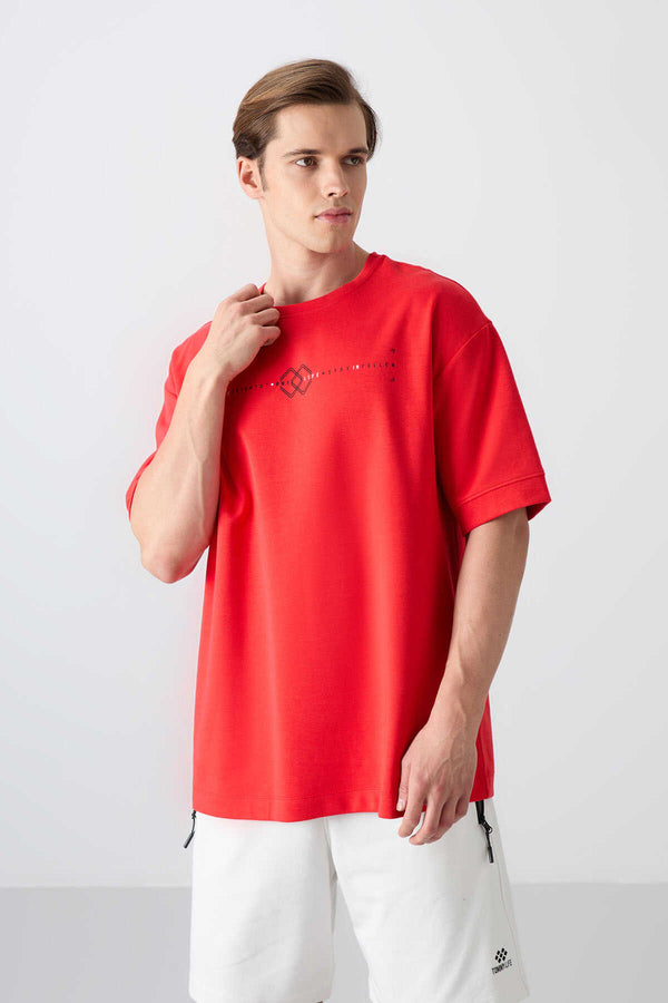 Tommylife Toptan O Yaka Oversize Baskılı Erkek T-Shirt 88323 Fiesta