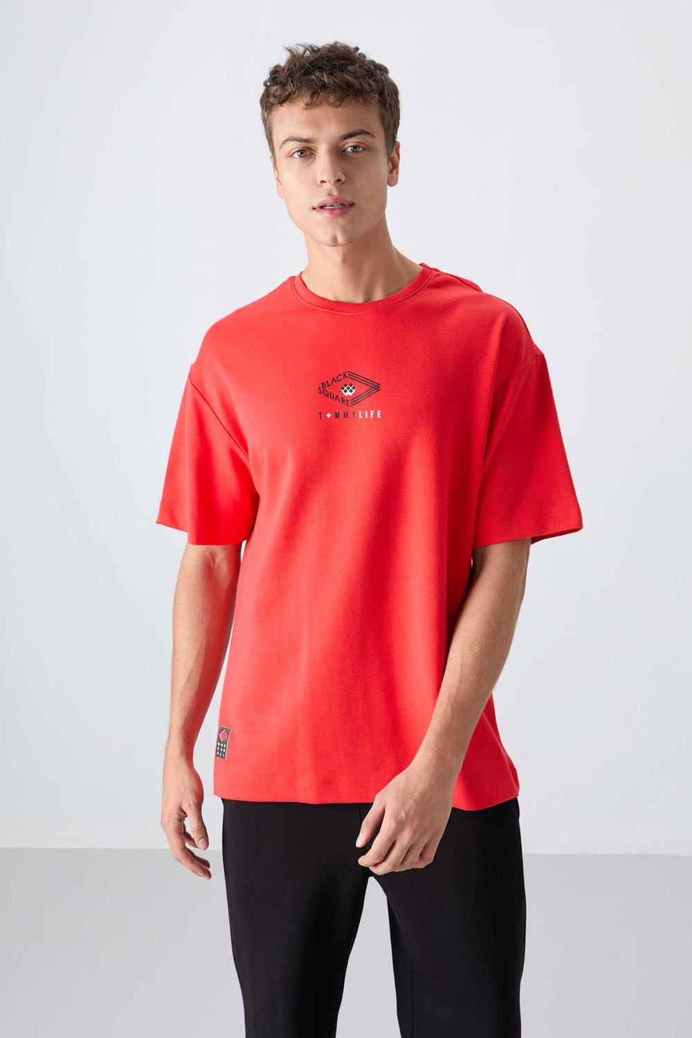 Tommylife Toptan O Yaka Oversize Baskılı Erkek T-Shirt 88325 Fiesta