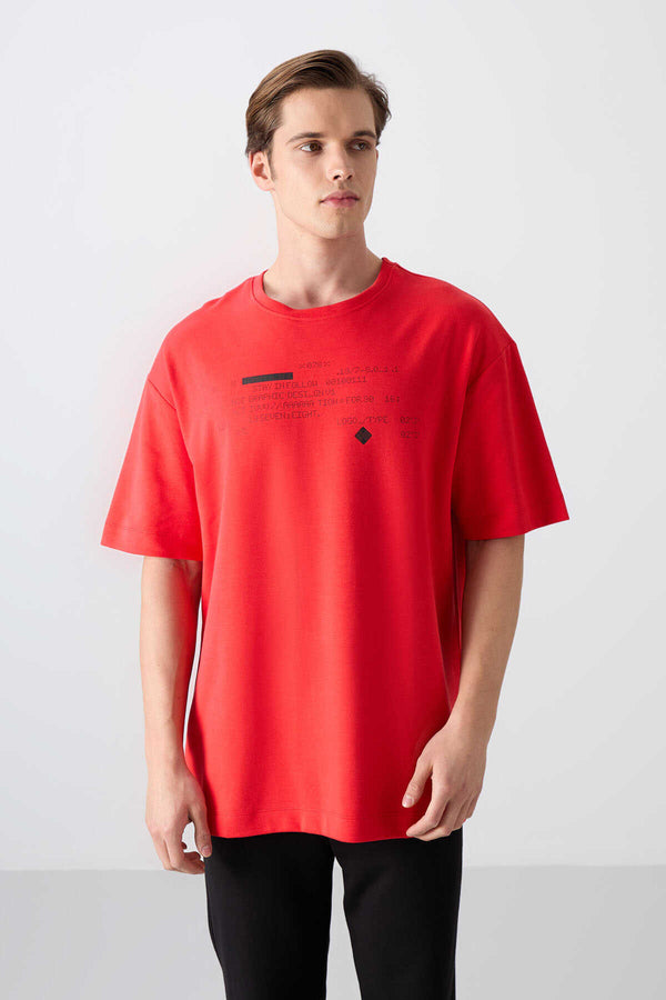 Tommylife Toptan O Yaka Oversize Baskılı Erkek T-Shirt 88326 Fiesta