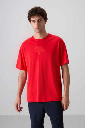 Tommylife Toptan O Yaka Oversize Baskılı Erkek T-Shirt 88333 Fiesta