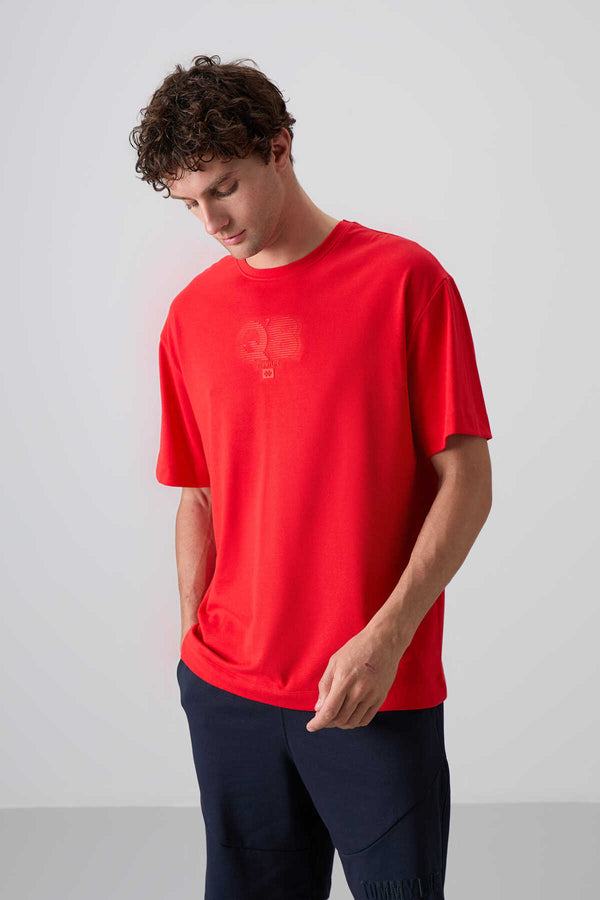 Tommylife Toptan O Yaka Oversize Baskılı Erkek T-Shirt 88333 Fiesta
