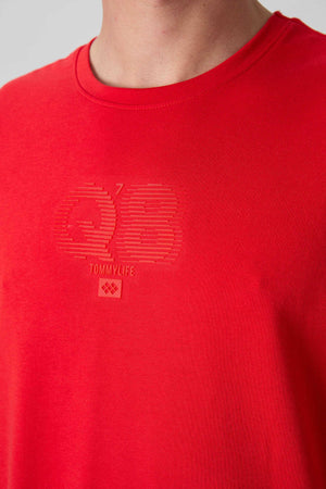 Tommylife Toptan O Yaka Oversize Baskılı Erkek T-Shirt 88333 Fiesta