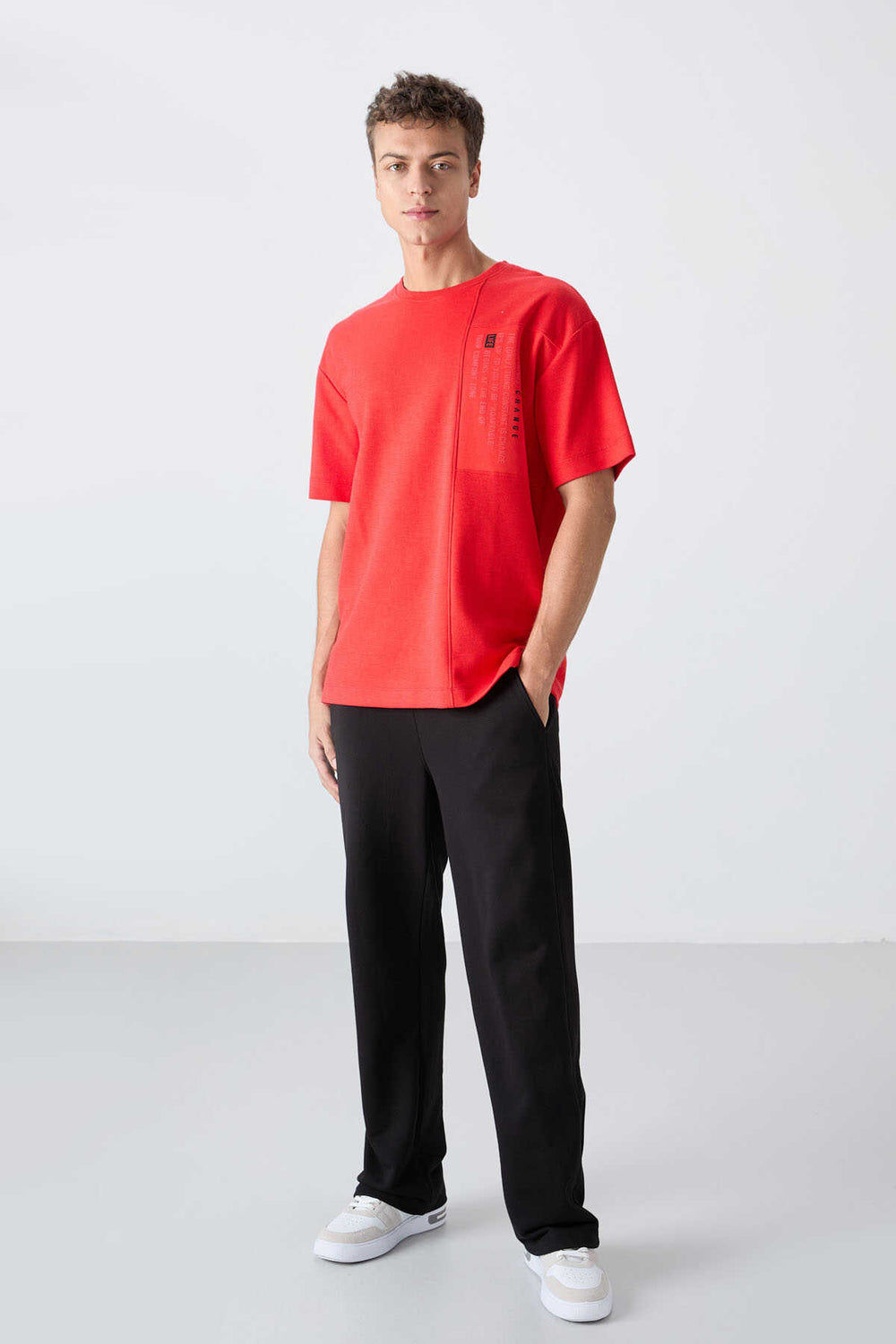 Tommylife Toptan O Yaka Oversize Baskılı Erkek T-Shirt 88338 Fiesta
