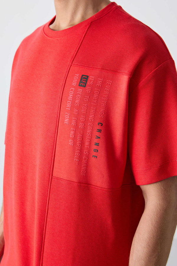 Tommylife Toptan O Yaka Oversize Baskılı Erkek T-Shirt 88338 Fiesta