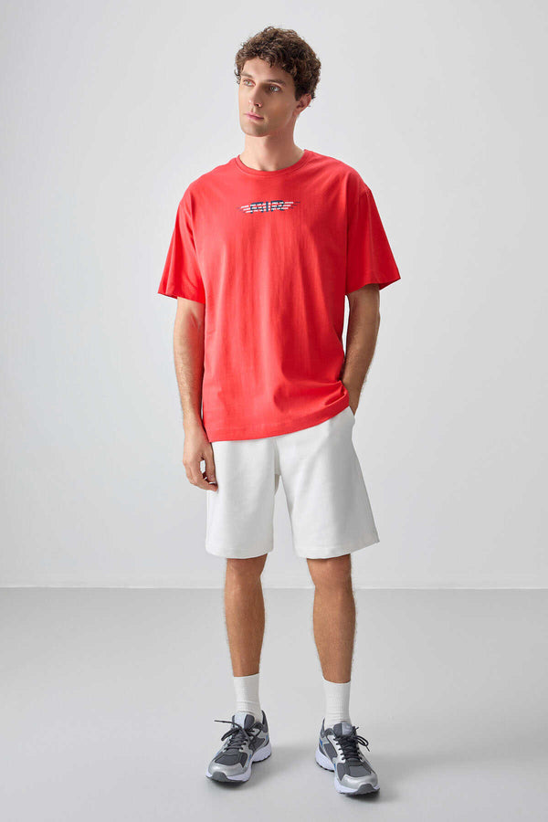 Tommylife Toptan O Yaka Oversize Baskılı Erkek T-Shirt 88356 Fiesta