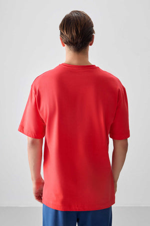 Tommylife Toptan O Yaka Oversize Baskılı Erkek T-Shirt 88358 Fiesta