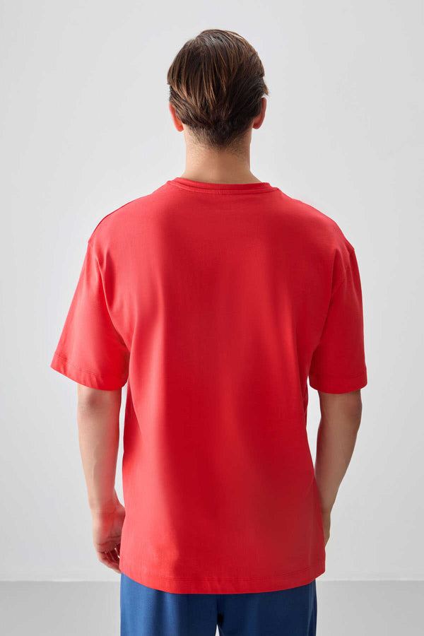 Tommylife Toptan O Yaka Oversize Baskılı Erkek T-Shirt 88358 Fiesta