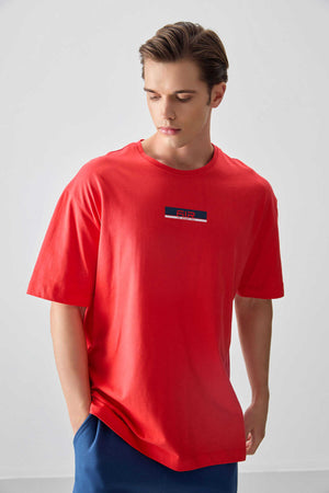Tommylife Toptan O Yaka Oversize Baskılı Erkek T-Shirt 88359 Fiesta