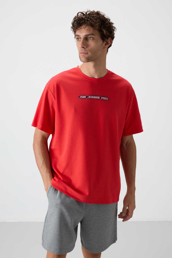 Tommylife Toptan O Yaka Oversize Baskılı Erkek T-Shirt 88365 Fiesta