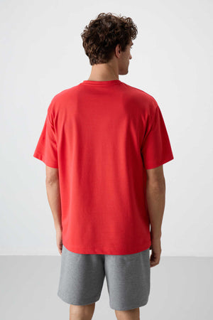 Tommylife Toptan O Yaka Oversize Baskılı Erkek T-Shirt 88365 Fiesta