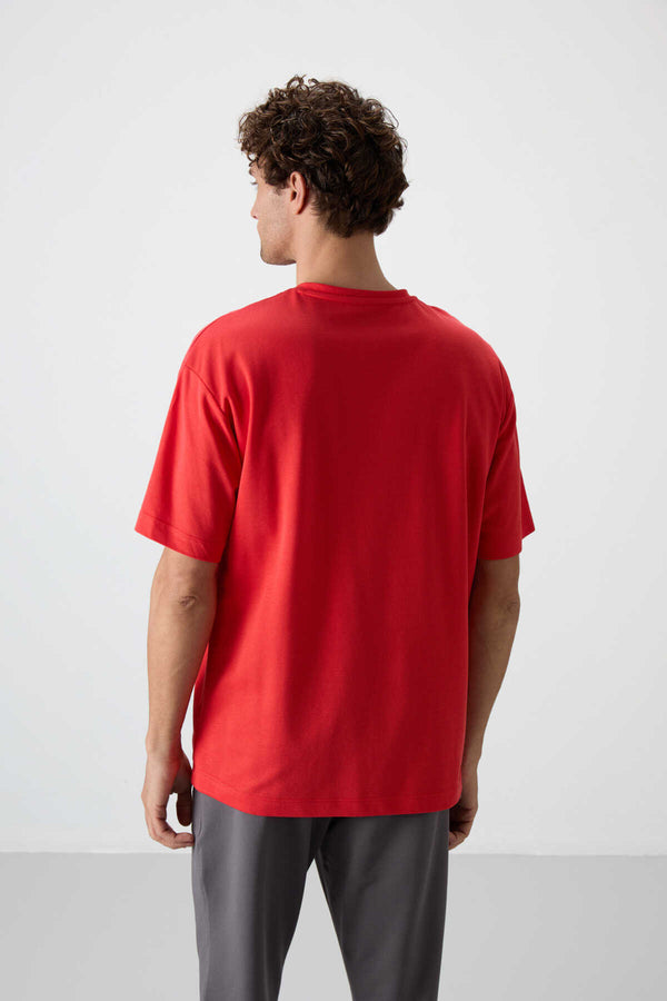 Tommylife Toptan O Yaka Oversize Baskılı Erkek T-Shirt 88370 Fiesta