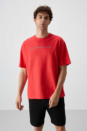 Tommylife Toptan O Yaka Oversize Baskılı Erkek T-Shirt 88371 Fiesta