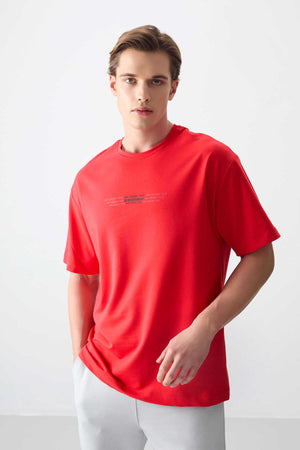 Tommylife Toptan O Yaka Oversize Baskılı Erkek T-Shirt 88374 Fiesta
