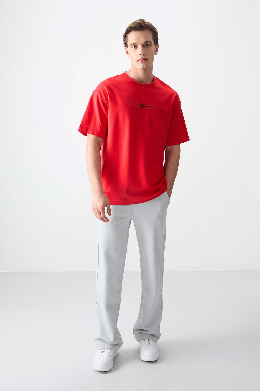Tommylife Toptan O Yaka Oversize Baskılı Erkek T-Shirt 88374 Fiesta