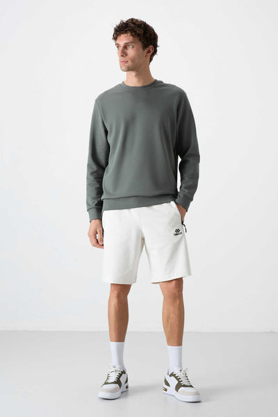 Tommylife Toptan O Yaka Rahat Form Basic Erkek Sweatshirt 88053 Çağla