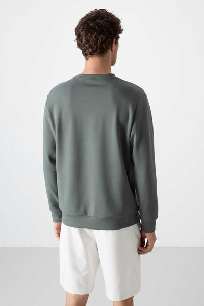 Tommylife Toptan O Yaka Rahat Form Basic Erkek Sweatshirt 88053 Çağla