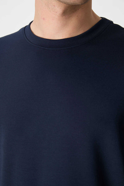 Tommylife Toptan O Yaka Rahat Form Basic Erkek Sweatshirt 88053 Lacivert