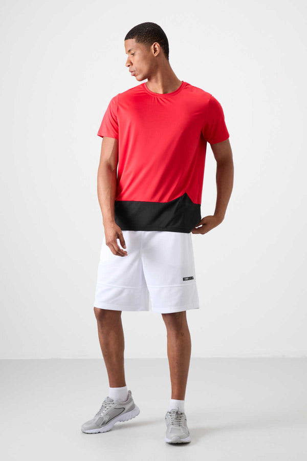 Tommylife Toptan O Yaka Standart Kalıp Aktif Spor Erkek T-Shirt 88383 Kırmızı