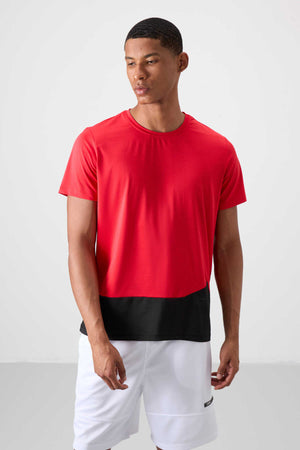 Tommylife Toptan O Yaka Standart Kalıp Aktif Spor Erkek T-Shirt 88383 Kırmızı