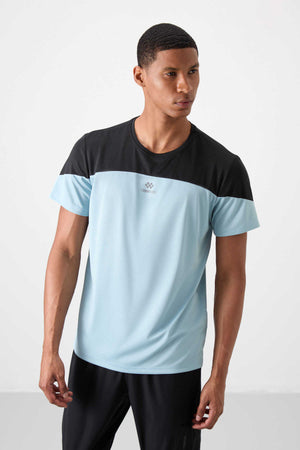 Tommylife Toptan O Yaka Standart Kalıp Aktif Spor Erkek T-Shirt 88386 Açık Mavi