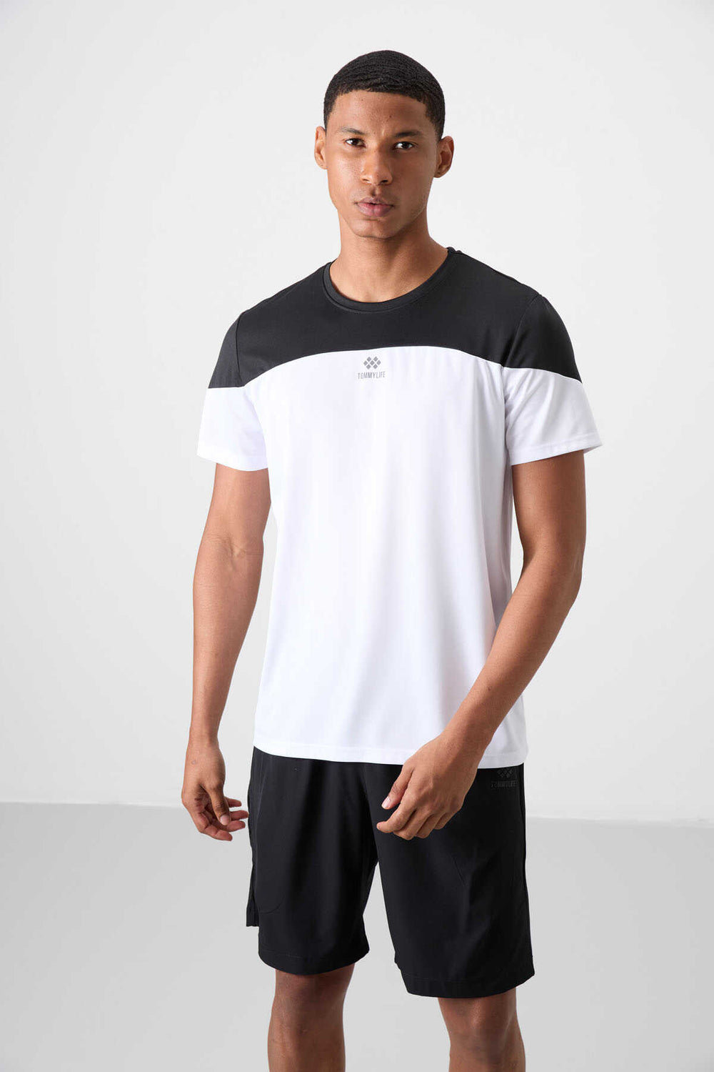 Tommylife Toptan O Yaka Standart Kalıp Aktif Spor Erkek T-Shirt 88386 Beyaz