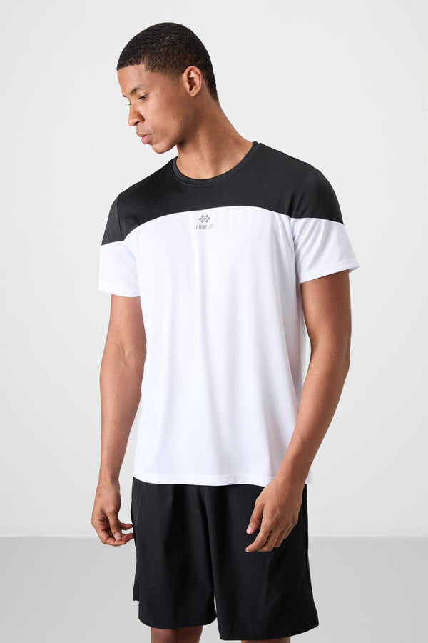 Tommylife Toptan O Yaka Standart Kalıp Aktif Spor Erkek T-Shirt 88386 Beyaz