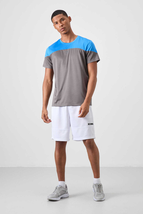 Tommylife Toptan O Yaka Standart Kalıp Aktif Spor Erkek T-Shirt 88386 Koyu Gri