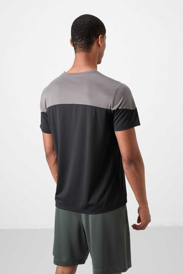 Tommylife Toptan O Yaka Standart Kalıp Aktif Spor Erkek T-Shirt 88386 Siyah