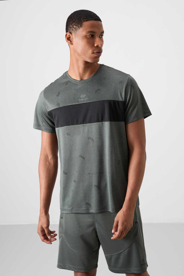 Tommylife Toptan O Yaka Standart Kalıp Aktif Spor Erkek T-Shirt 88398 Haki