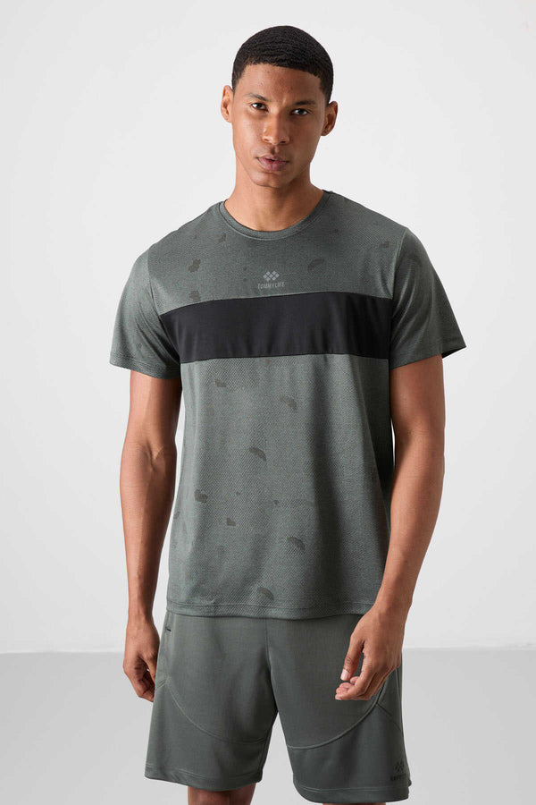 Tommylife Toptan O Yaka Standart Kalıp Aktif Spor Erkek T-Shirt 88398 Haki