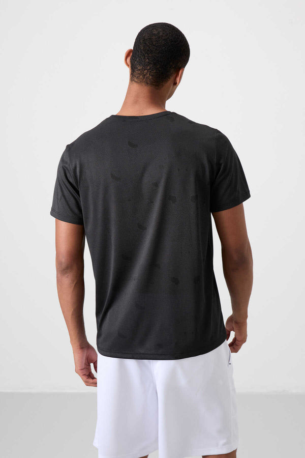 Tommylife Toptan O Yaka Standart Kalıp Aktif Spor Erkek T-Shirt 88398 Siyah
