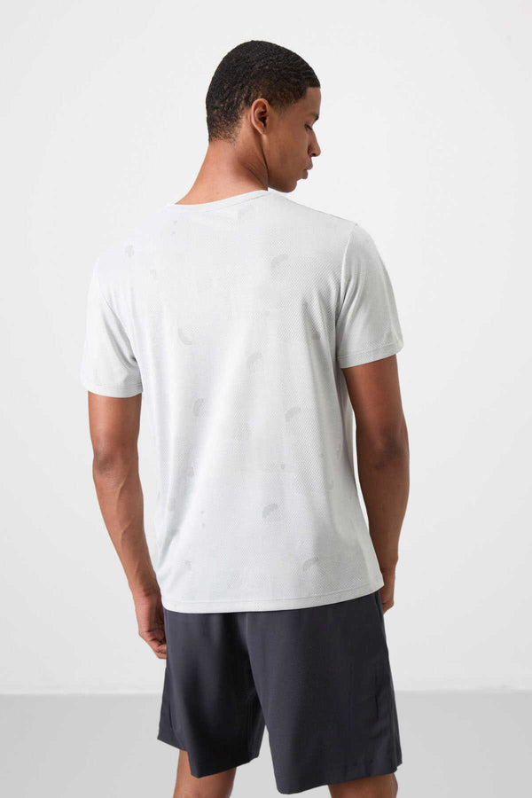 Tommylife Toptan O Yaka Standart Kalıp Aktif Spor Erkek T-Shirt 88398 Taş