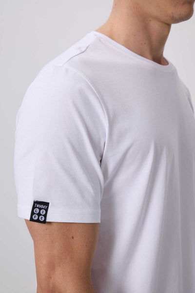 Tommylife Toptan O Yaka Standart Kalıp Basic Erkek T-Shirt 87911 Beyaz