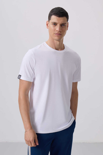Tommylife Toptan O Yaka Standart Kalıp Basic Erkek T-Shirt 87911 Beyaz