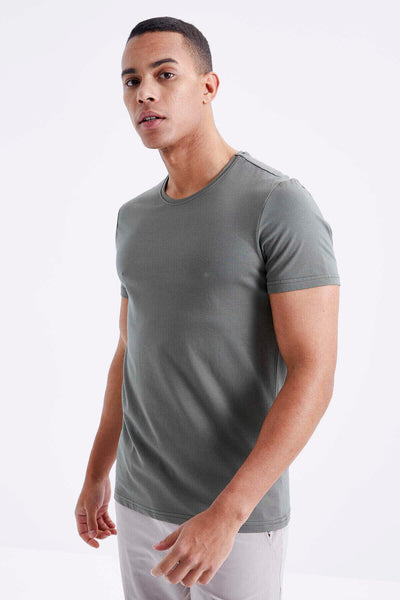 Tommylife Toptan O Yaka Standart Kalıp Basic Erkek T-Shirt 87911 Çağla