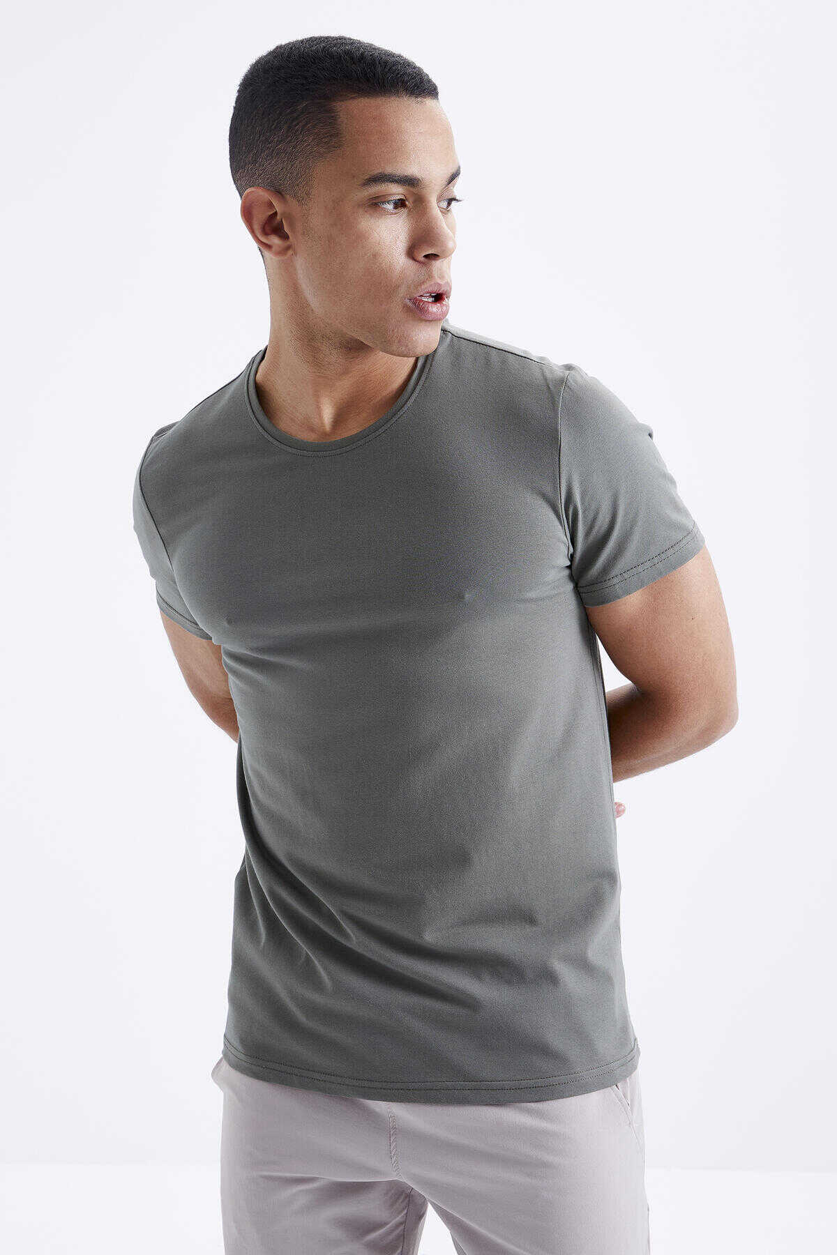 Tommylife Toptan O Yaka Standart Kalıp Basic Erkek T-Shirt 87911 Çağla