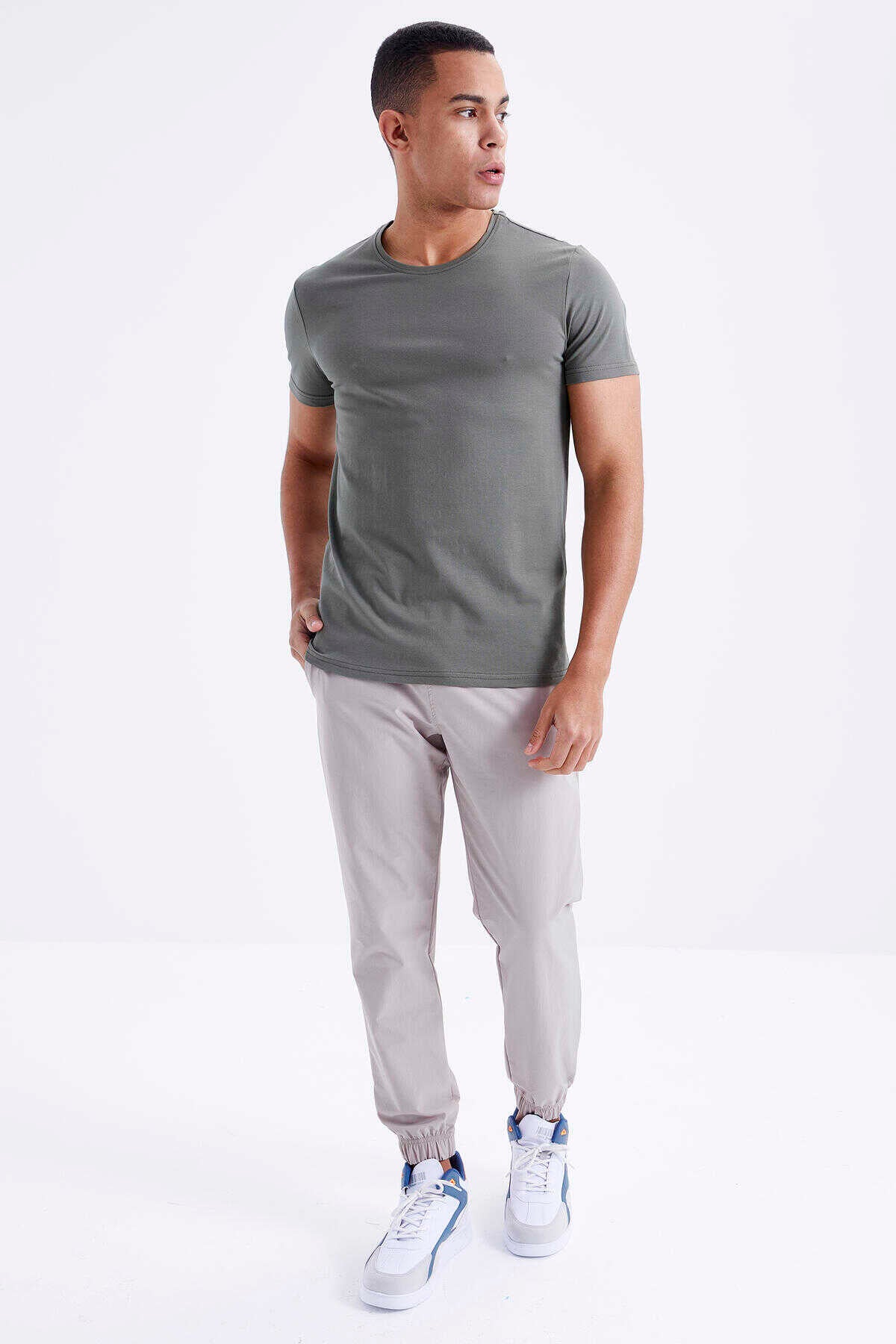 Tommylife Toptan O Yaka Standart Kalıp Basic Erkek T-Shirt 87911 Çağla