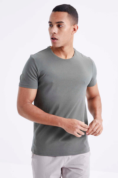 Tommylife Toptan O Yaka Standart Kalıp Basic Erkek T-Shirt 87911 Çağla