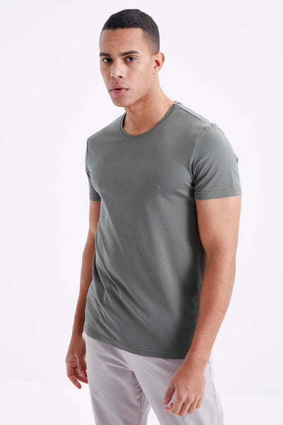 Tommylife Toptan O Yaka Standart Kalıp Basic Erkek T-Shirt 87911 Çağla