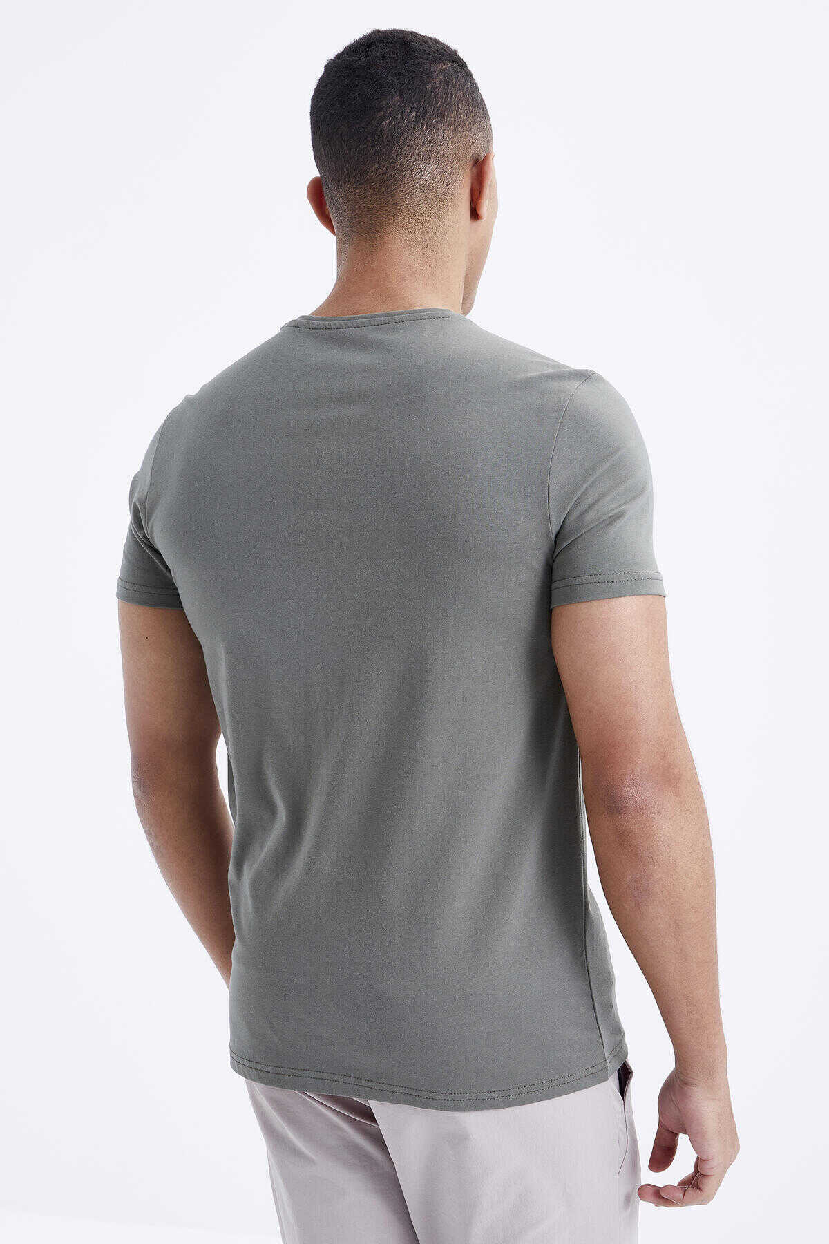 Tommylife Toptan O Yaka Standart Kalıp Basic Erkek T-Shirt 87911 Çağla
