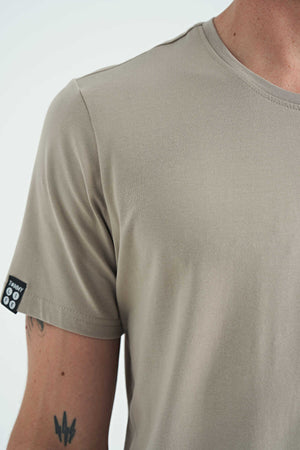 Tommylife Toptan O Yaka Standart Kalıp Basic Erkek T-Shirt 87911 Koyu Bej