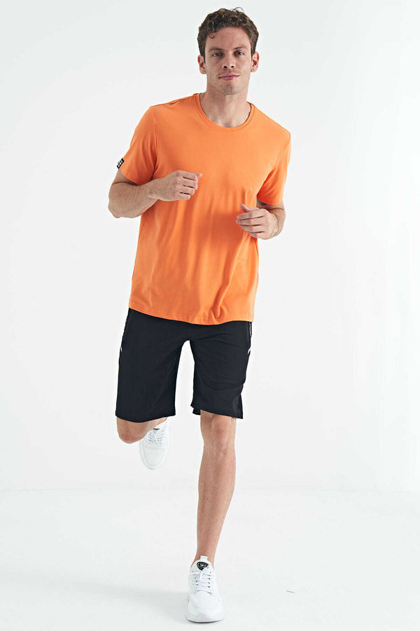 Tommylife Toptan O Yaka Standart Kalıp Basic Erkek T-Shirt 87911 Oranj