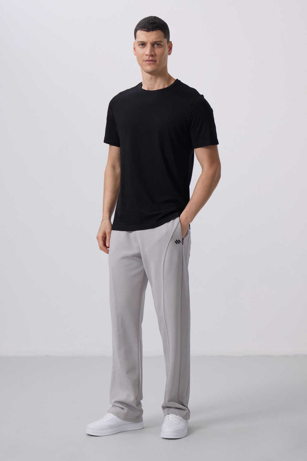 Tommylife Toptan O Yaka Standart Kalıp Basic Erkek T-Shirt 87911 Siyah