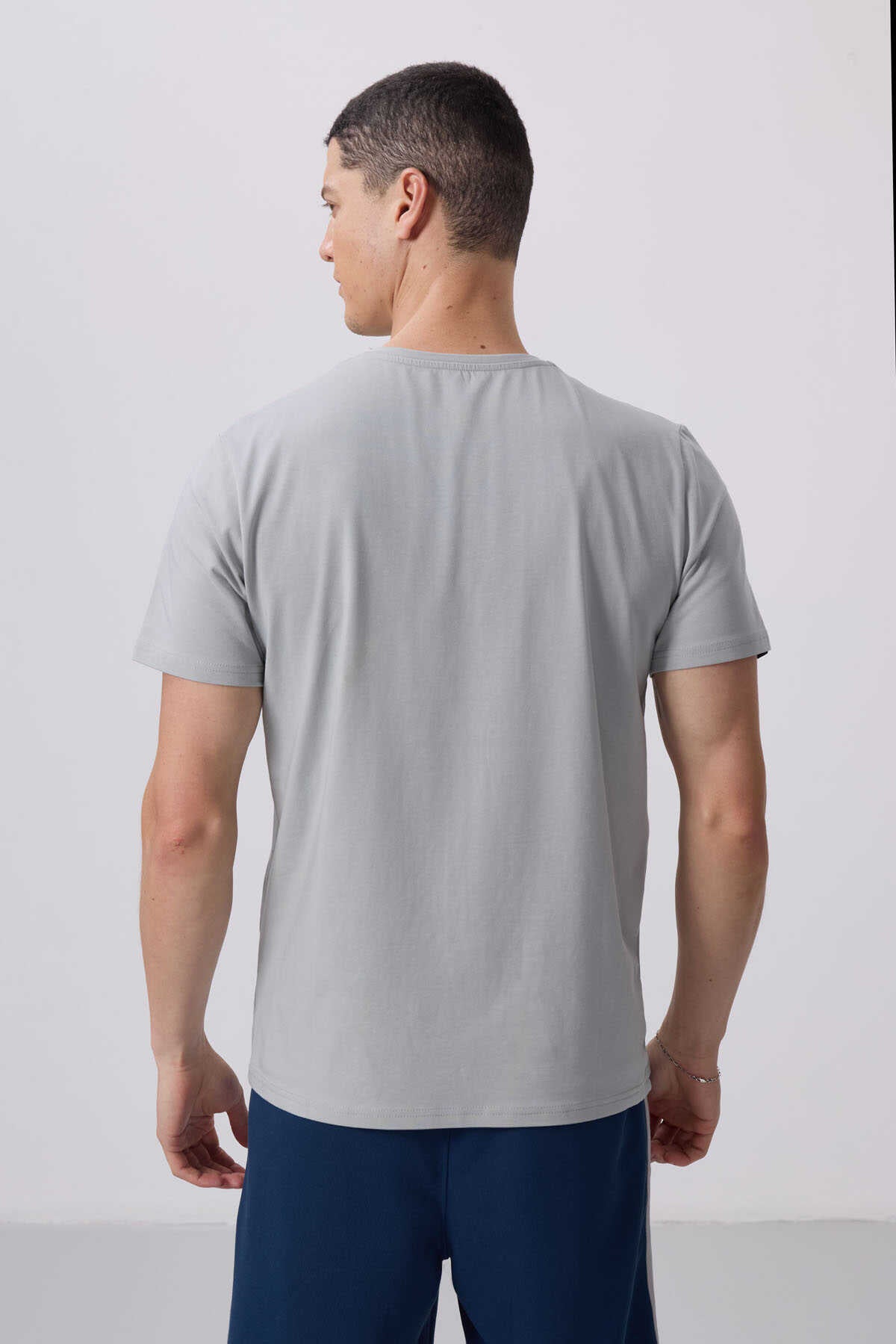 Tommylife Toptan Col O Standard Fit Basic Barbati T-Shirt 87911 Piatra