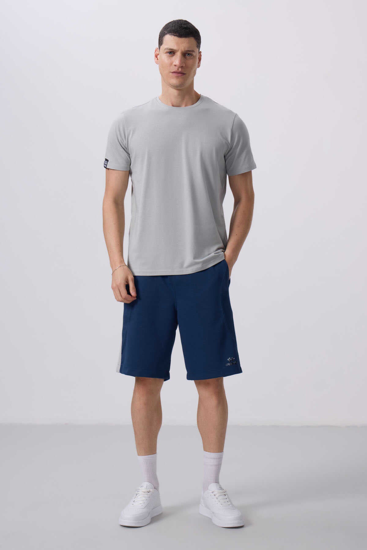 Tommylife Toptan Col O Standard Fit Basic Barbati T-Shirt 87911 Piatra