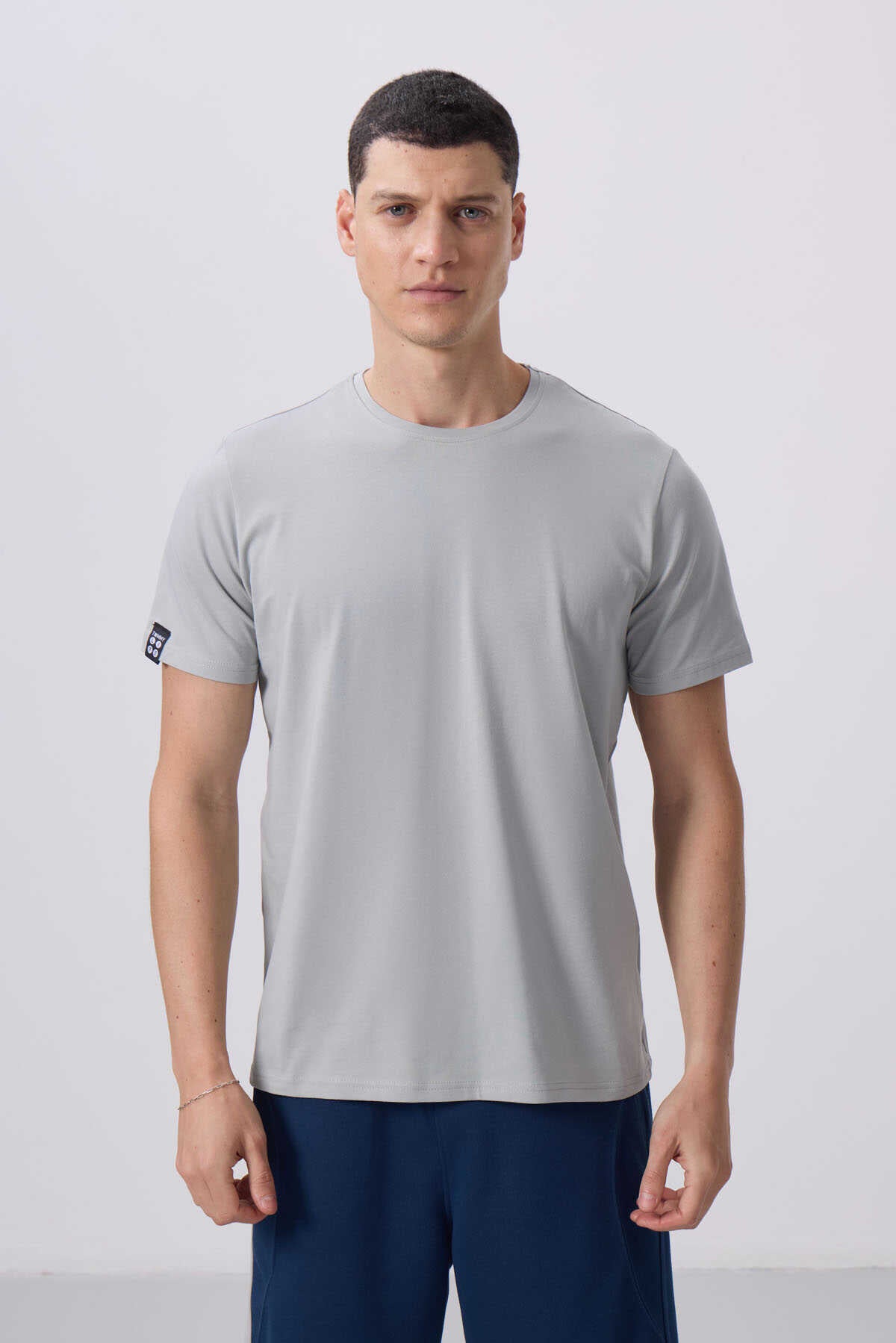Tommylife Toptan Col O Standard Fit Basic Barbati T-Shirt 87911 Piatra
