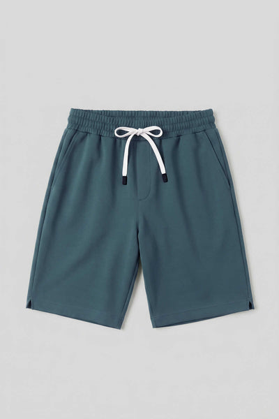 Pantaloni scurți bărbătești Tommylife Wholesale, verde pădure, croială standard, de bază, cu buzunare la spate - 81314