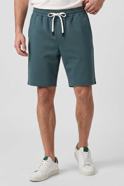 Pantaloni scurți bărbătești Tommylife Wholesale, verde pădure, croială standard, de bază, cu buzunare la spate - 81314