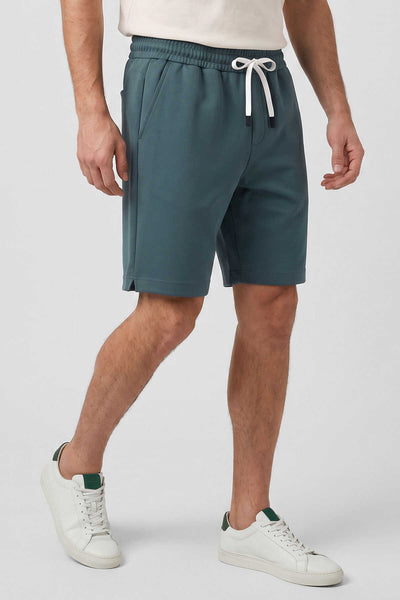 Pantaloni scurți bărbătești Tommylife Wholesale, verde pădure, croială standard, de bază, cu buzunare la spate - 81314